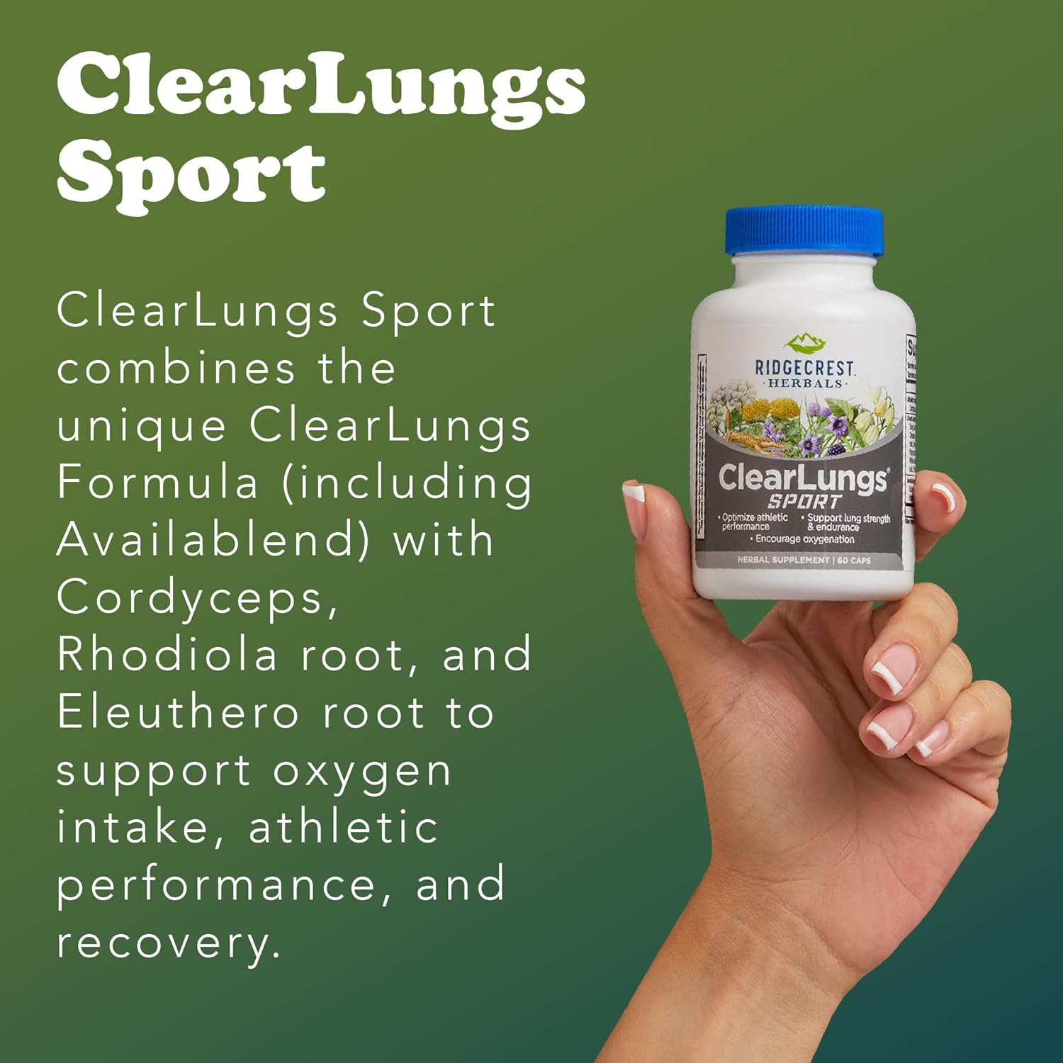 Ridgecrest Herbals Clearlungs Sport, Oxygen Intake and Lung Support (30 Servings)
