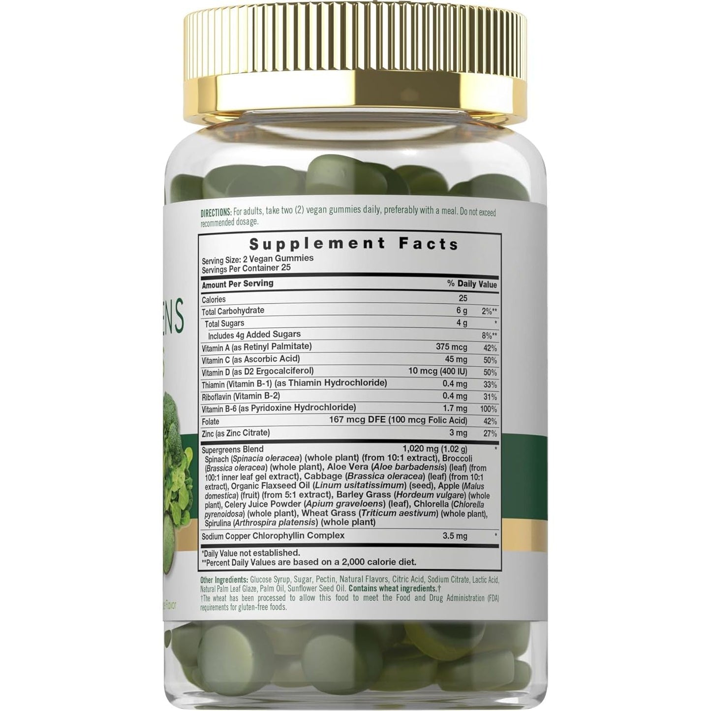 Carlyle Supergreens Gummies | 50 Count | Apple Flavor | Vegan, Non-Gmo and Gluten Free Supplement