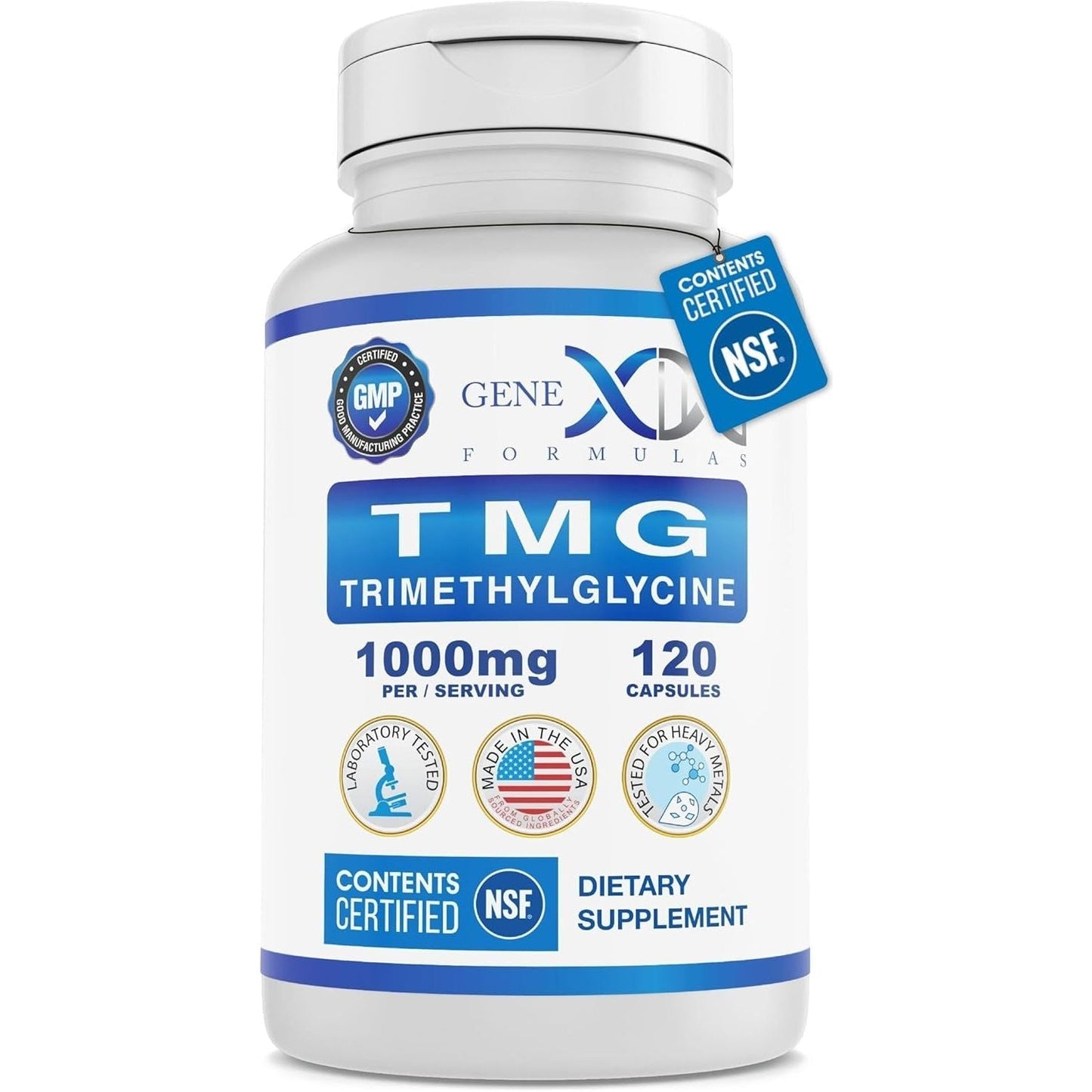 Genex Formulas 1000Mg TMG Supplements - Liver Supplement for Healthy Homocysteine Levels (120 Capsules)