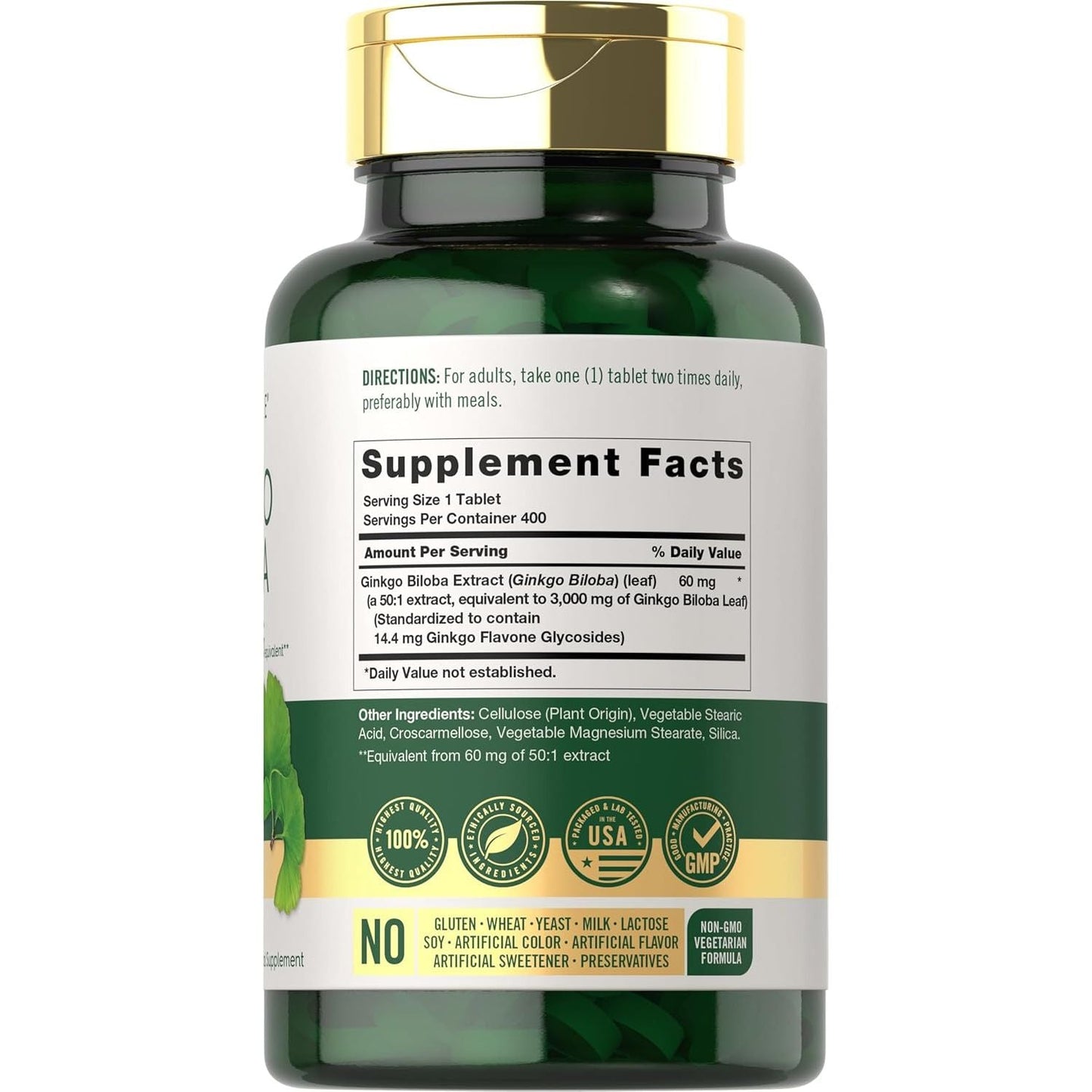 Carlyle Ginkgo Biloba 3000Mg | 400 Tablets | Non-Gmo, Gluten Free Herbal Supplement