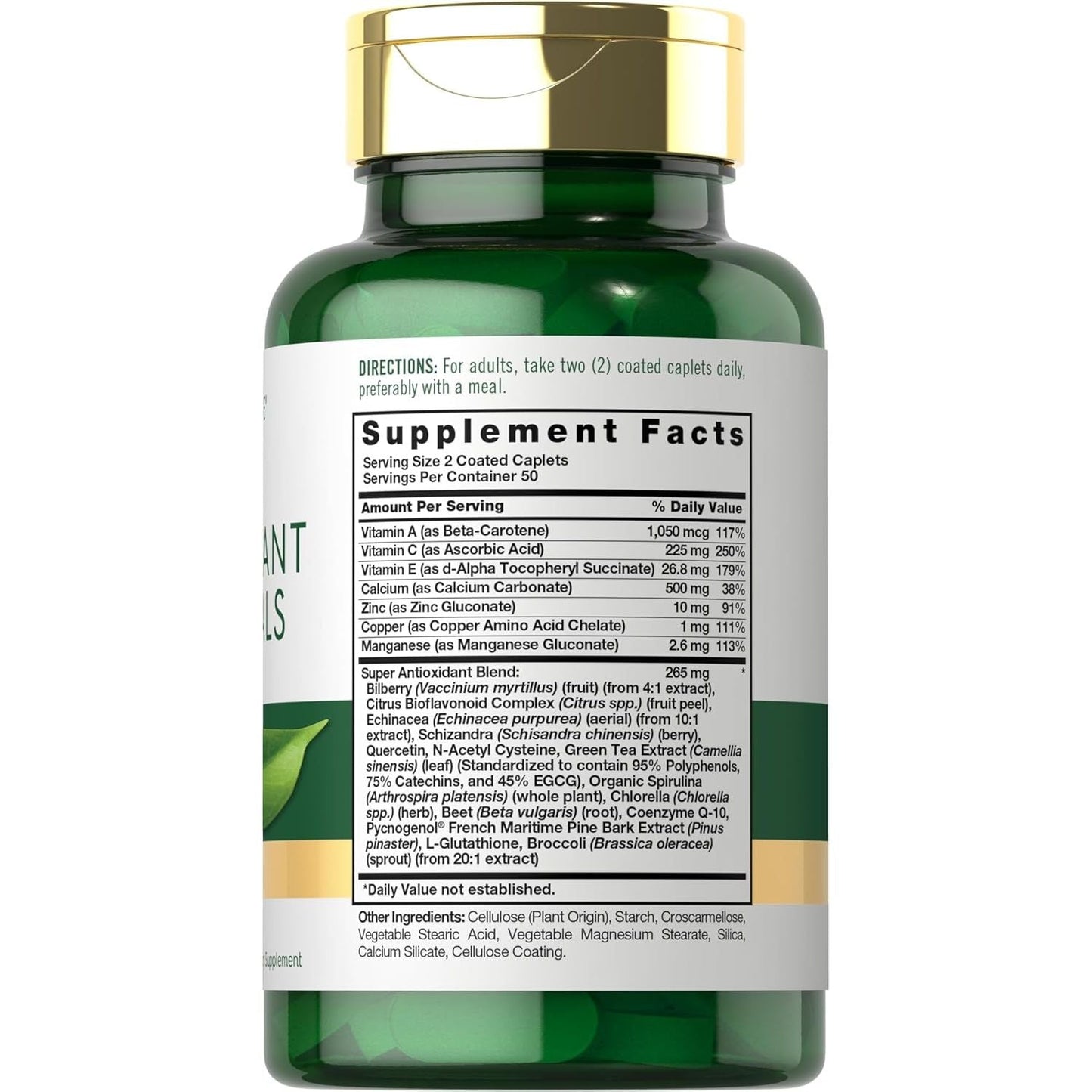 Carlyle Antioxidants Supplement | 100 Caplets | Nutritional Complex | Vitamin A, C, E | Non-Gmo, Gluten Free Formula