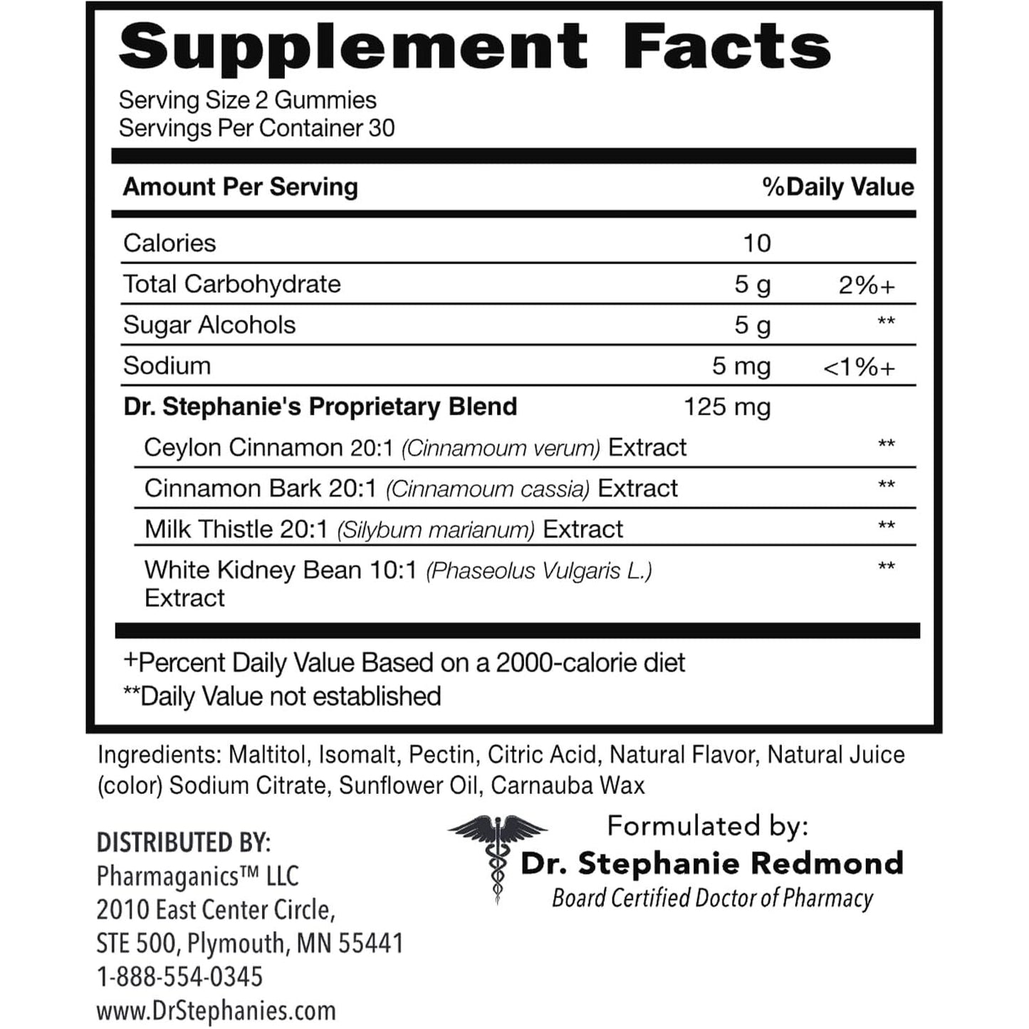 Dr. Stephanie’S Sugardown Gummies – Ceylon & Cassia Cinnamon Supplement - 0G Sugar