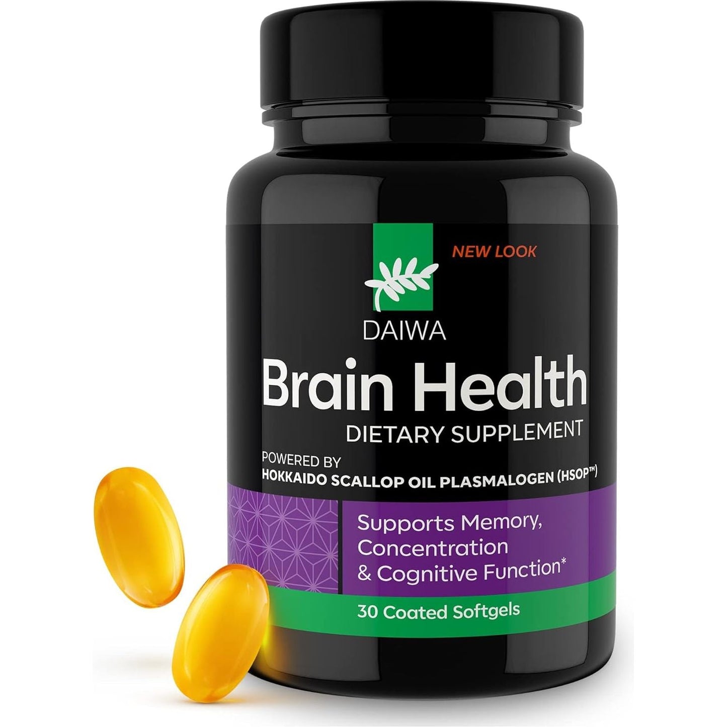 Daiwa Brain Health Supplement for Adults - Plasmalogen Focus Supplement for Memory and Concentration 30/Ct