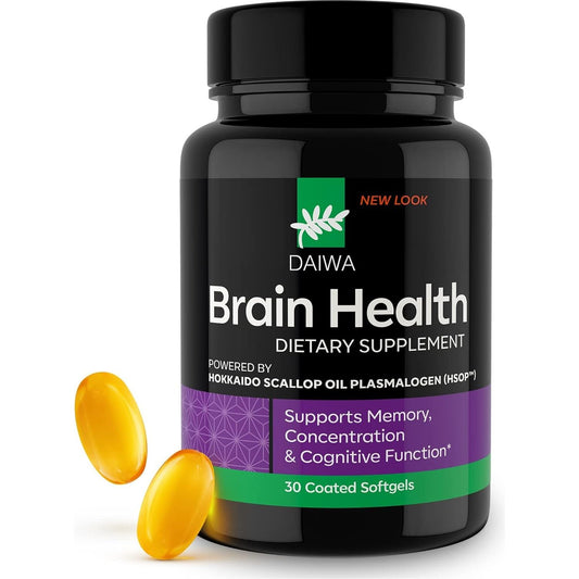 Daiwa Brain Health Supplement for Adults - Plasmalogen Focus Supplement for Memory and Concentration 30/Ct