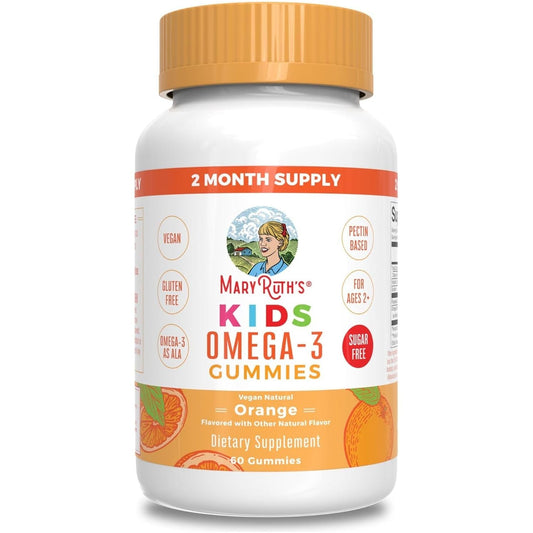 Maryruth Organics Vegan Omega 3 Gummies for Kids 2+, 2 Month Supply