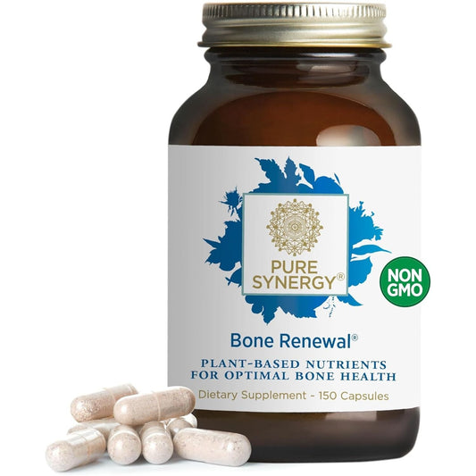 PURE SYNERGY Bone Renewal | Natural, Vegan Bone Health Supplement with Vitamin D3, K2, Magnesium, & Boron (150 Capsules)