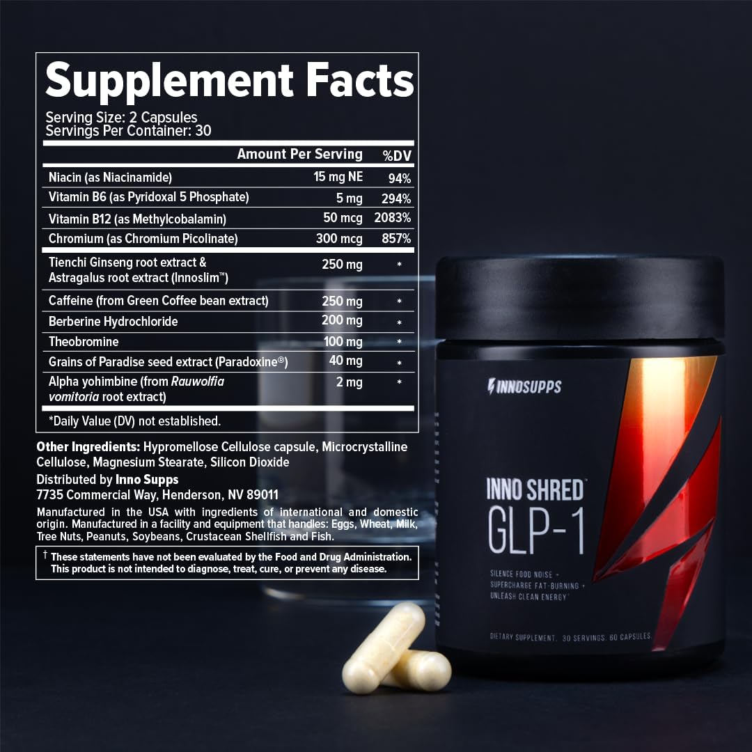 Innosupps Inno Shred™ GLP-1 | Thermogenic Fat-Burner | Appetite + Metabolism Support 30 Servings