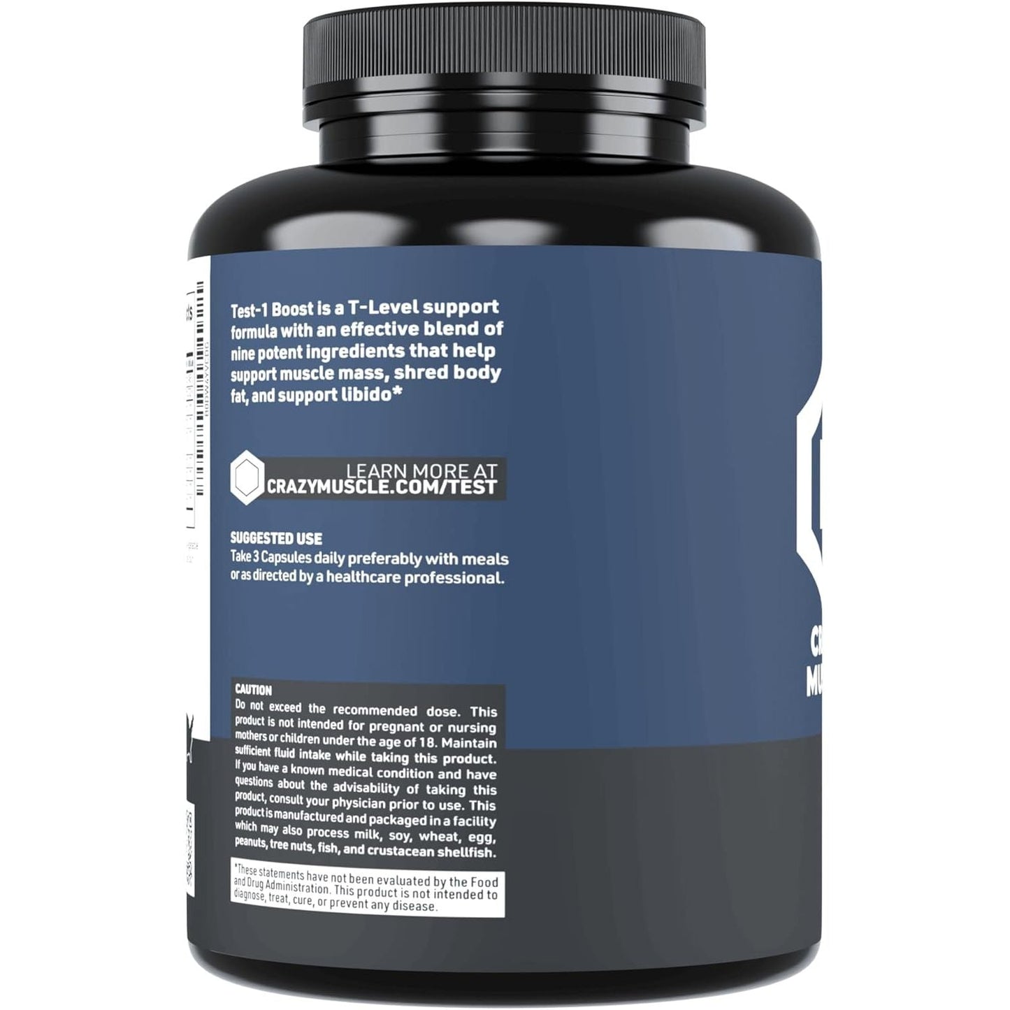 Crazy Muscle Booster (Over 1,300Mg per Capsule) to Increase Low Levels in Males 90 Supplement Pills