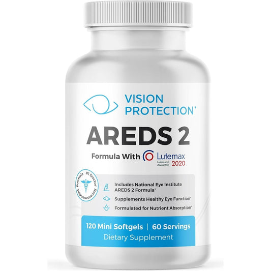 Areds 2 Eye Vitamins  - Supports Eye Strain, Dry Eyes, and Vision Health - Carotenoid Blend