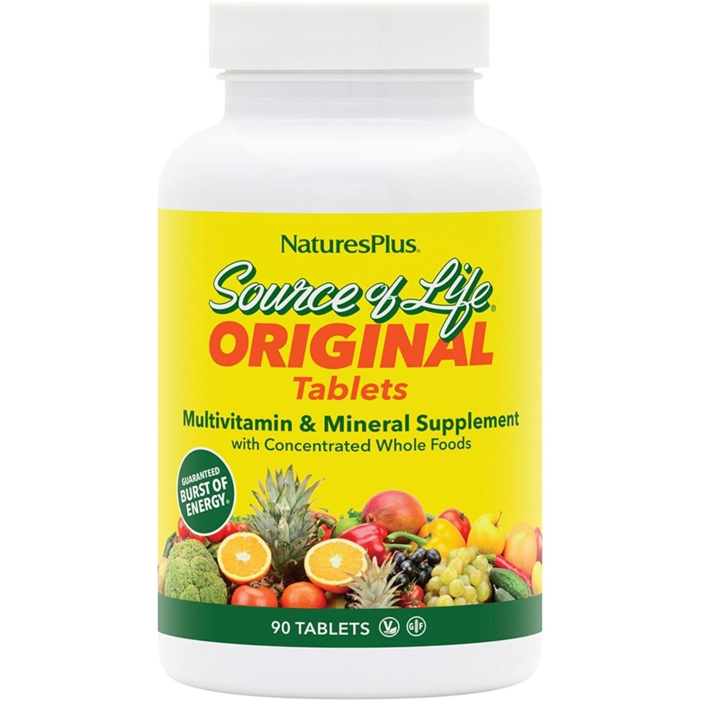 Natures plus Source of Life Men Multivitamin - Natural Energy Production & Overall Wellbeing for Men - 30 Servings