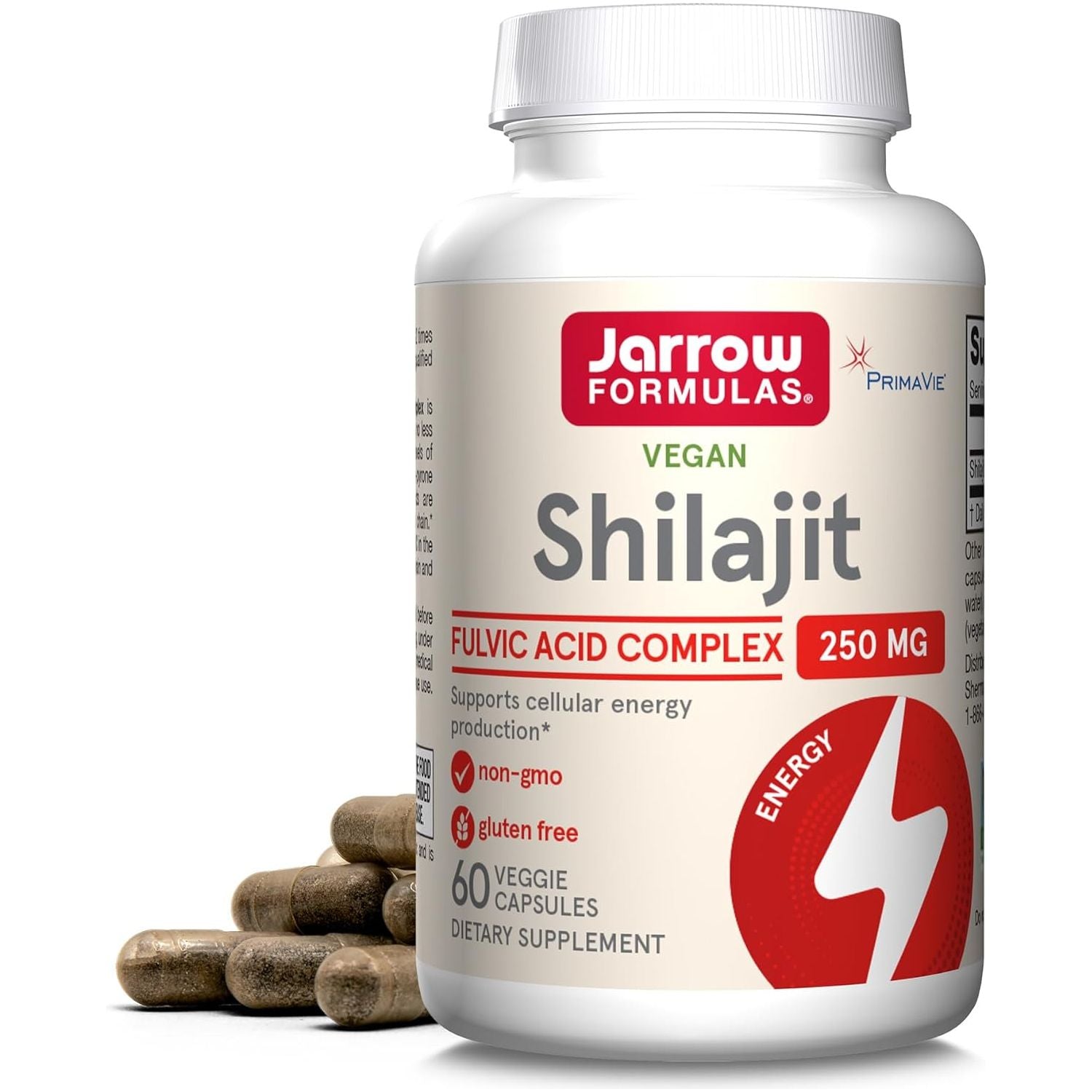 Jarrow Formulas® Shilajit 250 Mg, Shilajit Acid Complex for Cellular Energy Production, 60 Veggie Capsules