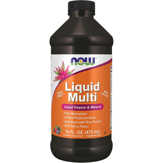 NOW Foods Supplements, Liquid Multi, Fast Absorption, Liquid Vitamin & Mineral, Wild Berry Flavor, 16-Ounce