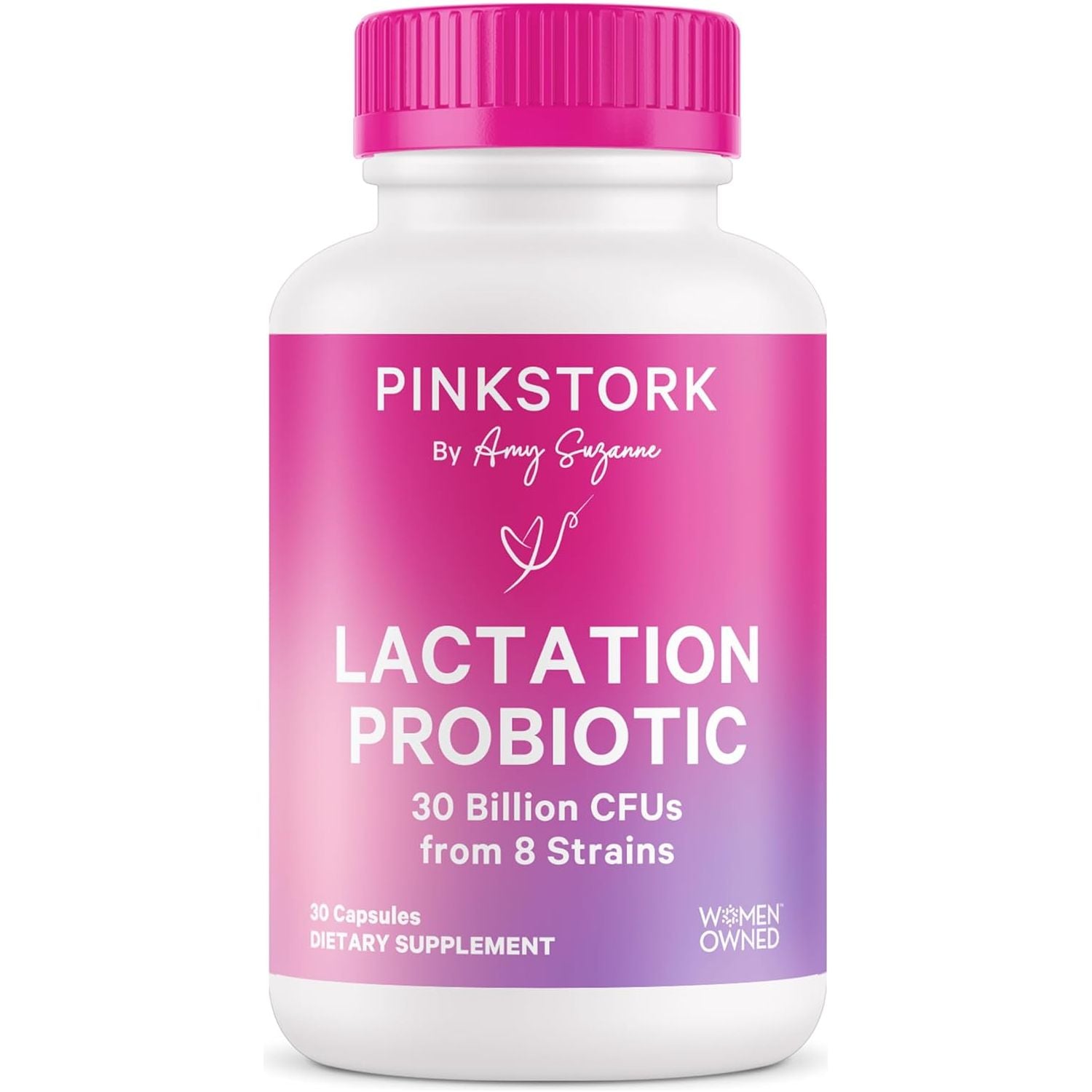 Pink Stork Lactation Probiotic - 30 Billion Cfus Multi Strain Postnatal Probiotics for Breastfeeding Women 30 Capsules