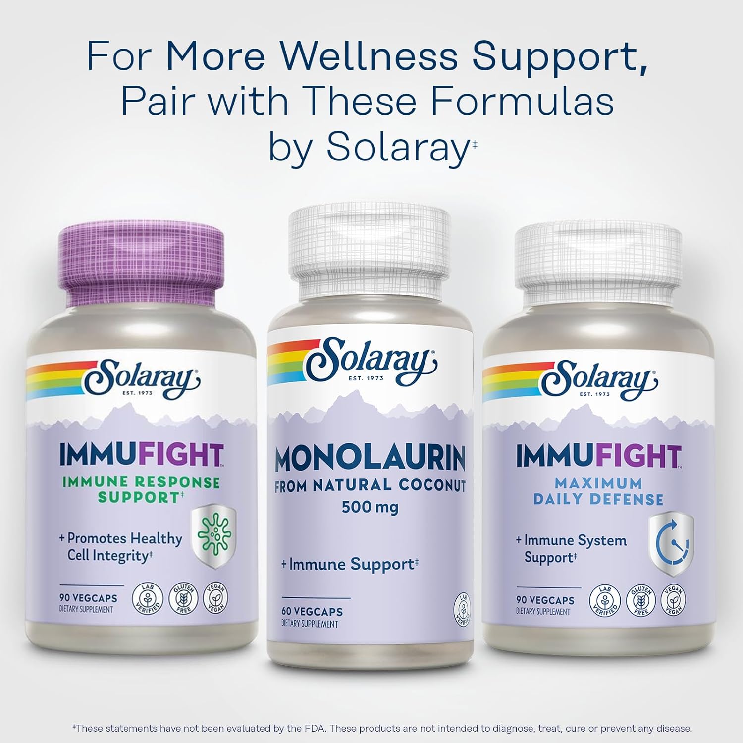 SOLARAY Monolaurin 500Mg from Natural Coconut - Monolaurin Supplement for Powerful Nutritive Support 60 Servings