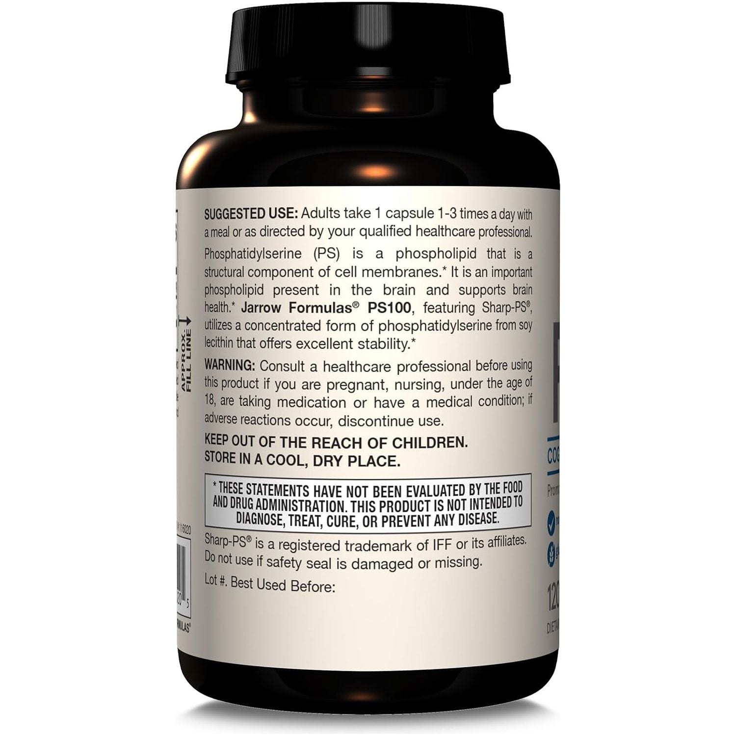 Jarrow Formulas PS100 Phosphatidylserine 100 Mg, for Brain Health and Cognition Support, 60 Softgels