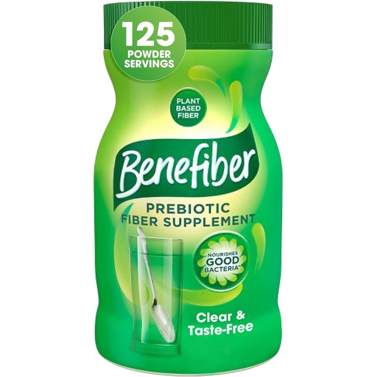 Benefiber Daily Prebiotic Fiber Supplement Powder for Digestive Health, Unflavored - 125 Servings (17.6 Ounces)