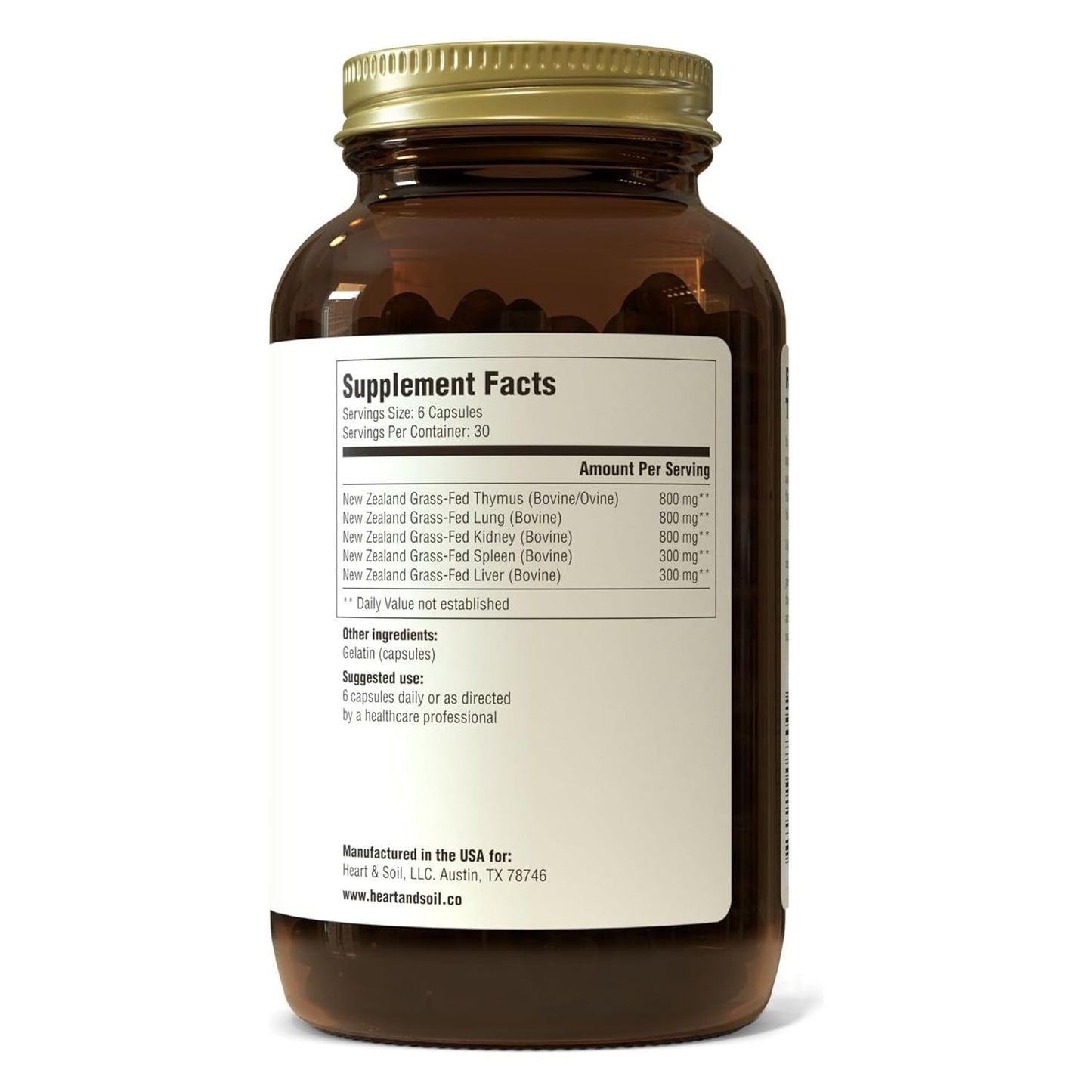 HEART & SOIL Histamine and Immune Support – 3000Mg DAO Enzyme Supplements with Bovine Thymus, Selenium & Vitamin A – 180 Capsules