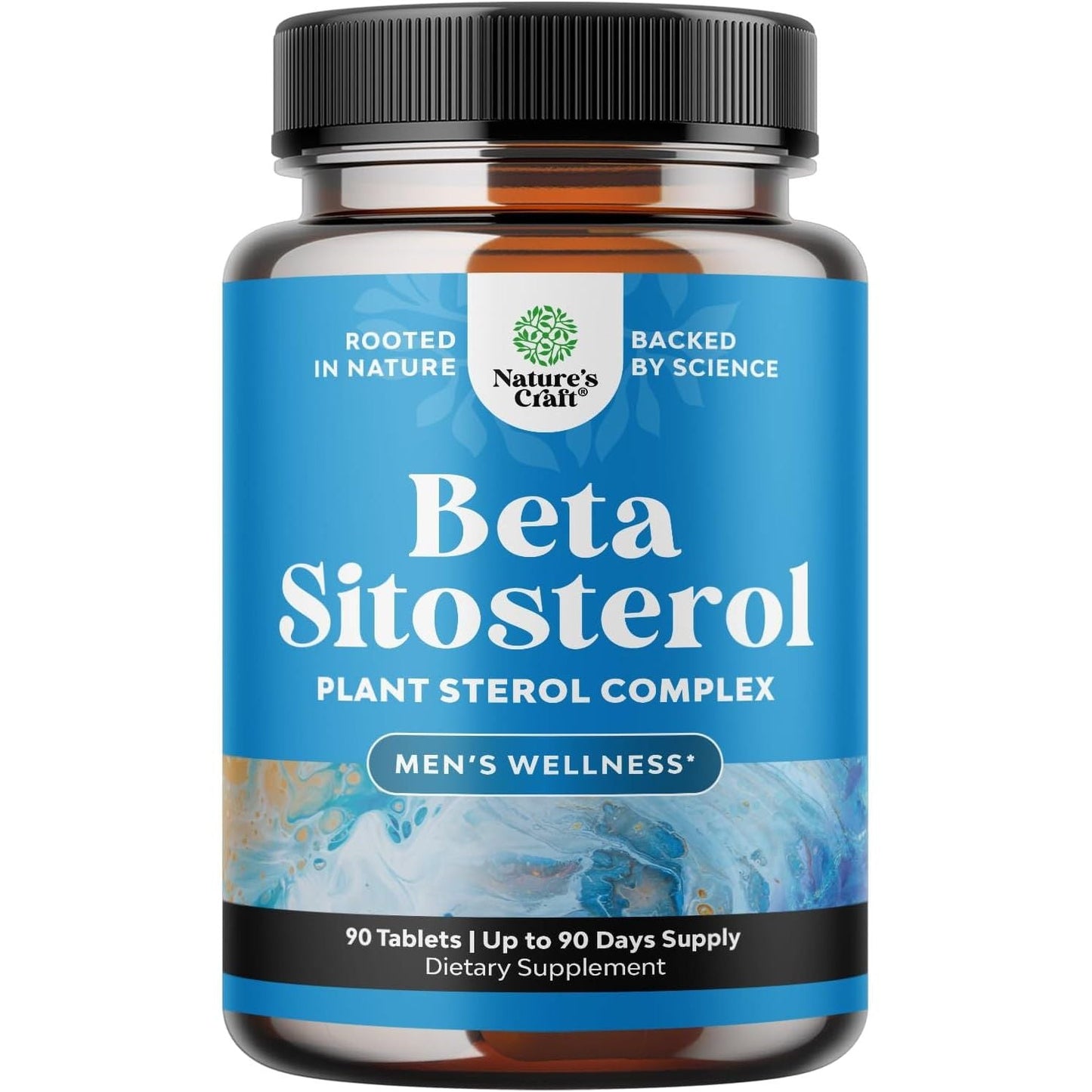 Natures Craft Plant Sterols Complex with Beta Sitosterol - 500Mg Beta-Sitosterol Sterols and Stanols Supplement for Prostate Support - 90 Tablets
