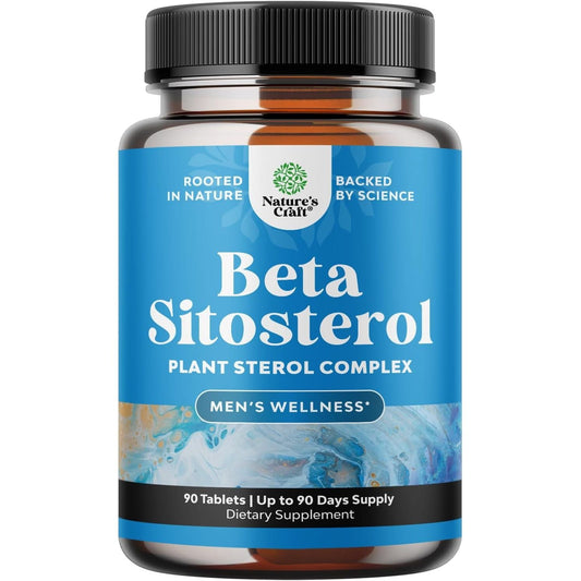 Natures Craft Plant Sterols Complex with Beta Sitosterol - 500Mg Beta-Sitosterol Sterols and Stanols Supplement for Prostate Support - 90 Tablets