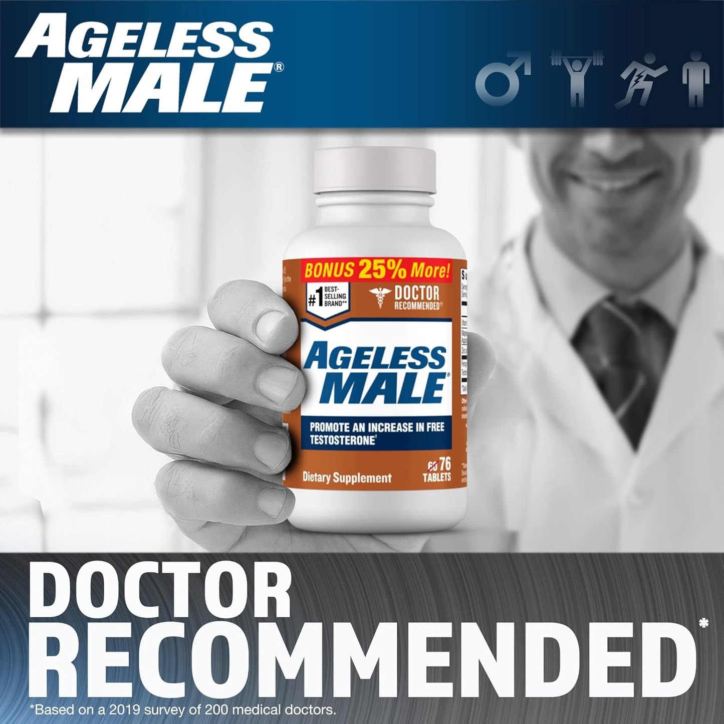 Free Testosterone Booster Supplement for Men, 76 Tablets