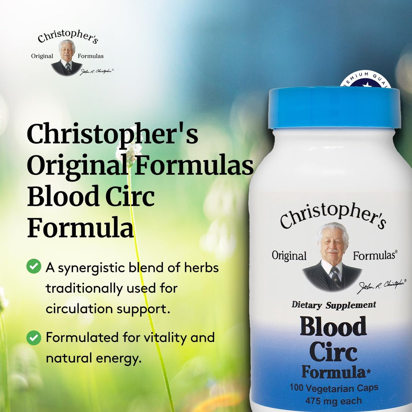 Christopher'S Original Formulas Blood Circ Formula Capsules for Cardiovascular & Circulatory Wellness, 100 Capsules