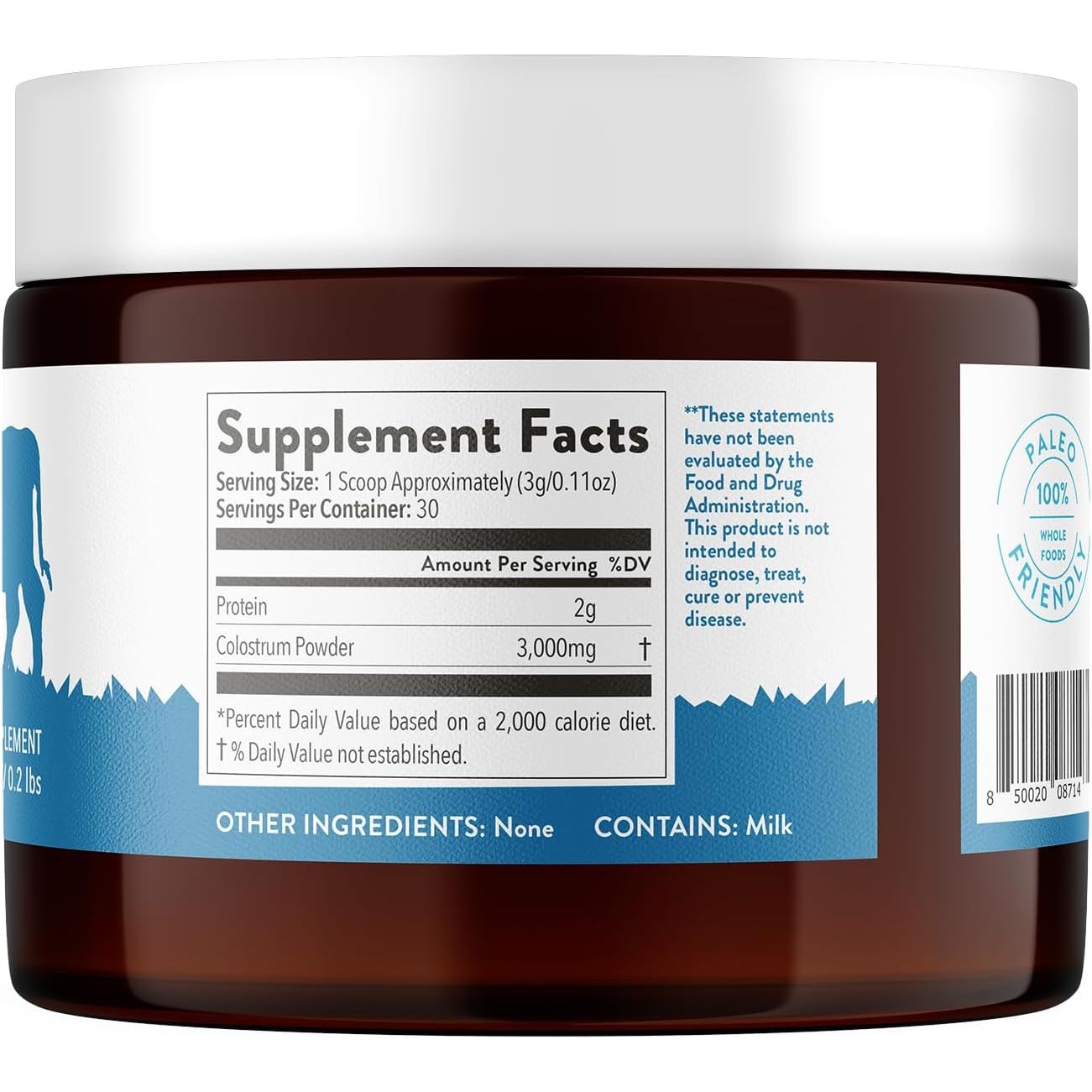 Equip Foods Grass Fed Colostrum Powder 3,000Mg | Gut Health, Immunity, Recovery 30 Servings, Unflavored