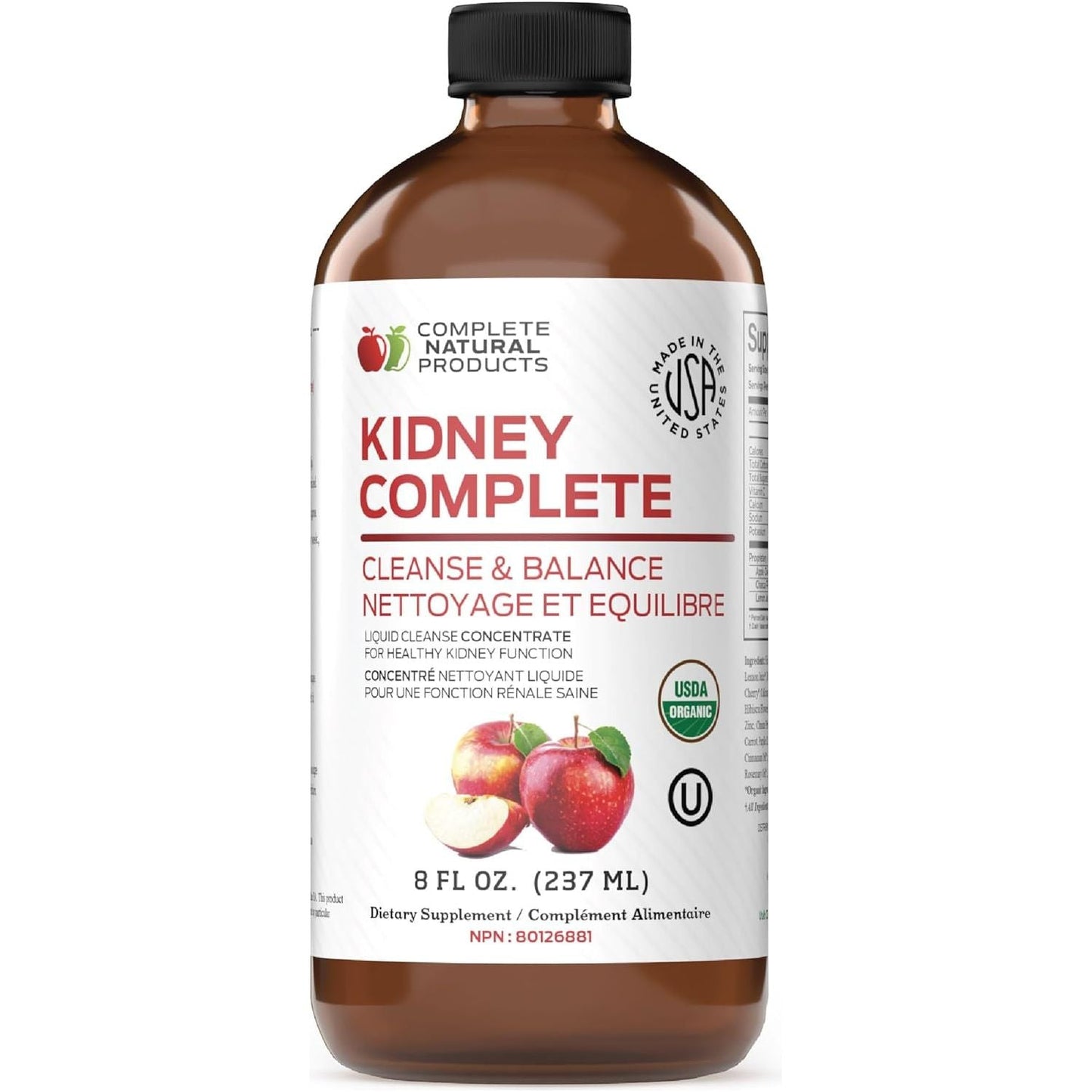 Complete Natural Products Kidney Complete - Organic Liquid for Kidney Support, Cleanse, and Detox (8Oz)
