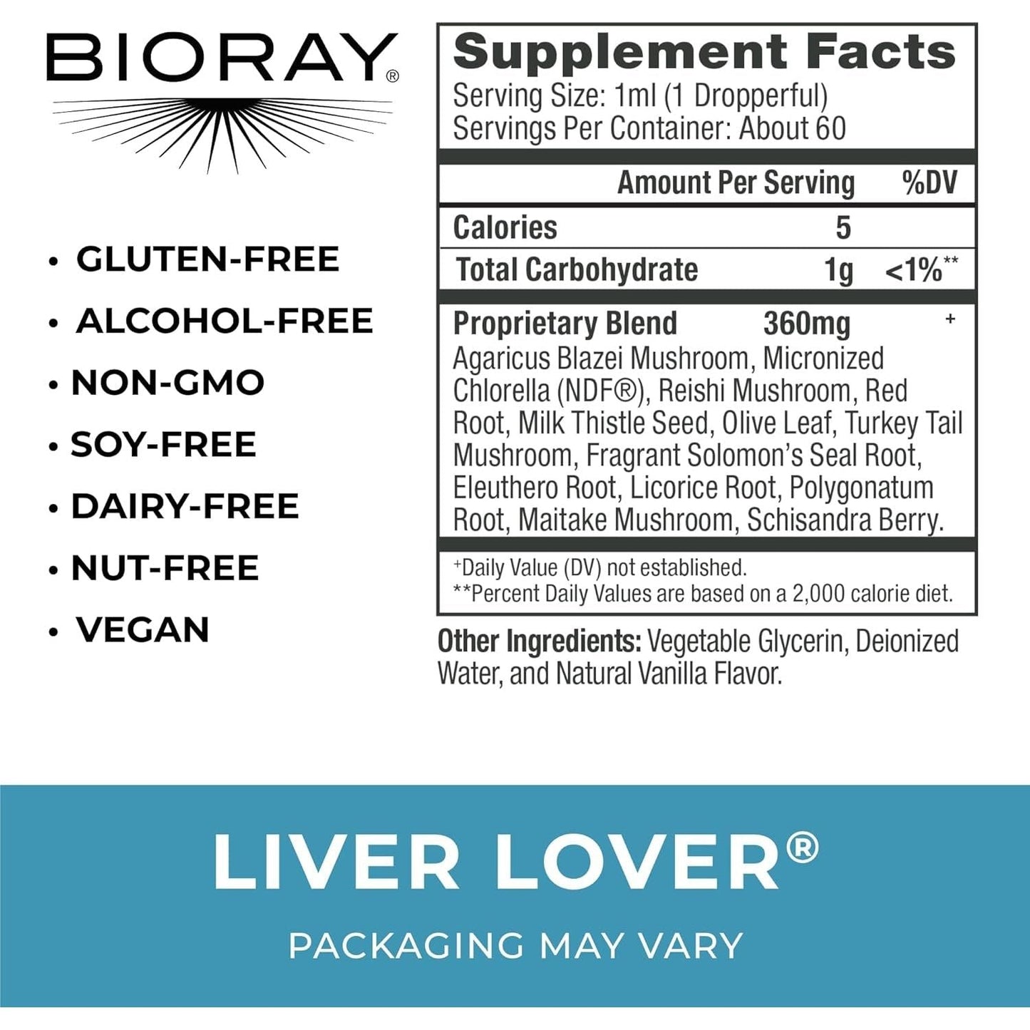 BIORAY Daily Liver Lover - Supports the Liver & Adrenals 2 Fl Oz