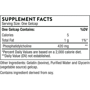 THORNE Phosphatidyl Choline - Phospholipid Complex for Cell Membrane Support - 60 Gelcaps