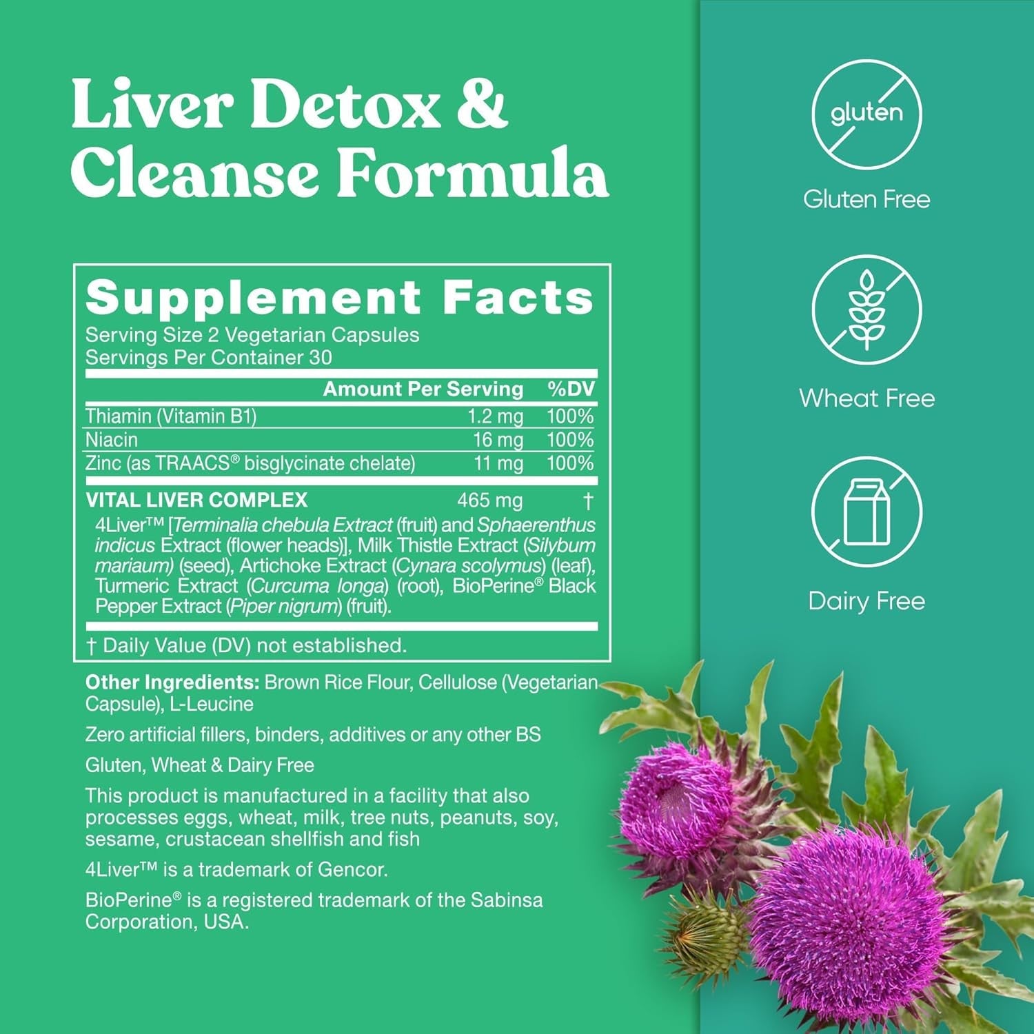 Vital Liver Cleanse Detox & Repair – 9-In-1 Liver Support Supplement – 60 Capsules