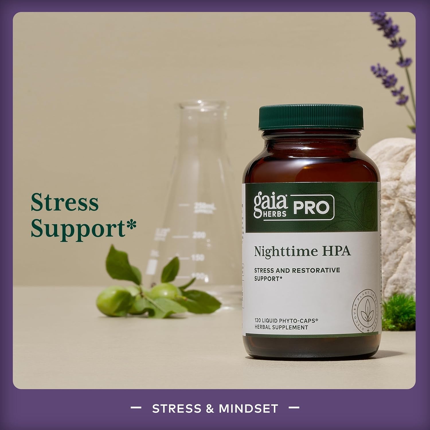 Gaia Herbs Pro Nighttime HPA - Restorative & Healthy Sleep Support Supplement (60 Servings)