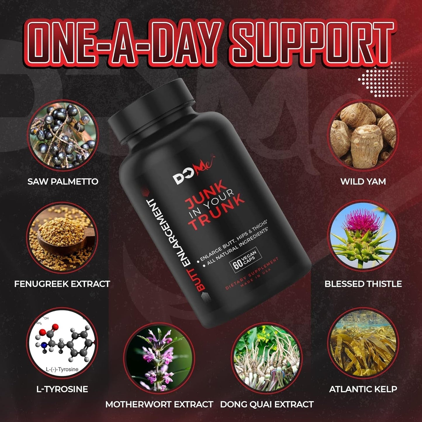 Do Me Butt Enhancement Pills - Glute Boost Growth Pills - All-Natural Bigger Butt Enhancer - 60 Ct