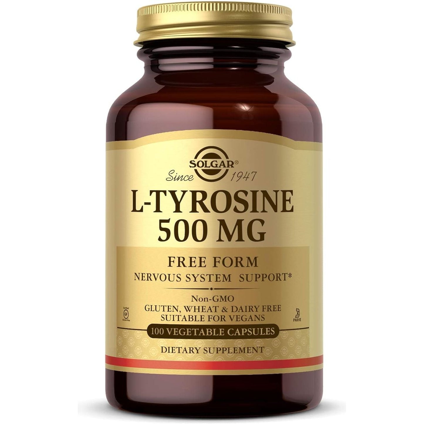 Solgar L-Tyrosine 500 Mg - Brain & Nervous System Support - 100 Servings