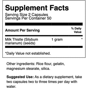 Swanson Milk Thistle - Natural Formula Helping to Maintain Overall Health & Wellbeing-(100 Capsules, 500Mg Each)