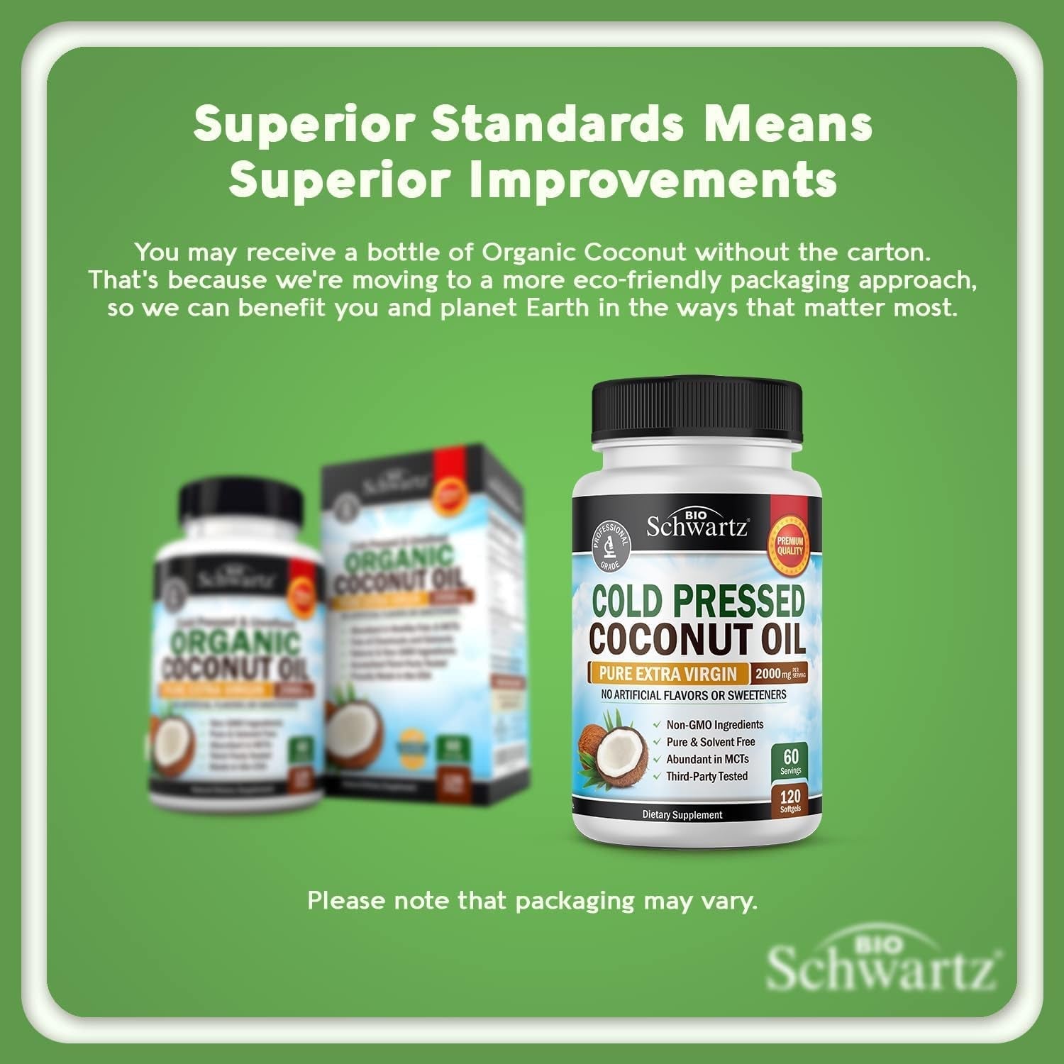 Coconut Oil Capsules 2000Mg - Organic Pure Extra Virgin Unrefined Cold Pressed MCT Rich 120Count