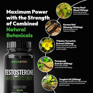 Testosterone Booster Men Supplement with Tribulus Terrestris Tongkat Ali Fenugreek Red Ginseng
