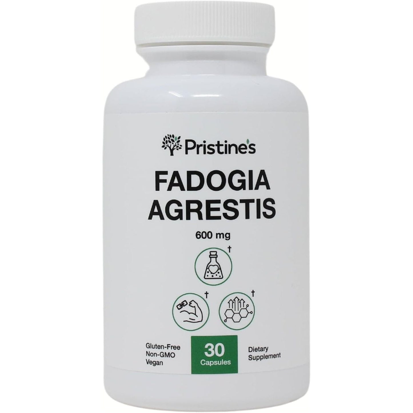 PRISTINE'S Fadogia Agrestis 600MG - Sports Nutrition Testosterone Booster Support Capsules 30-Day Supply