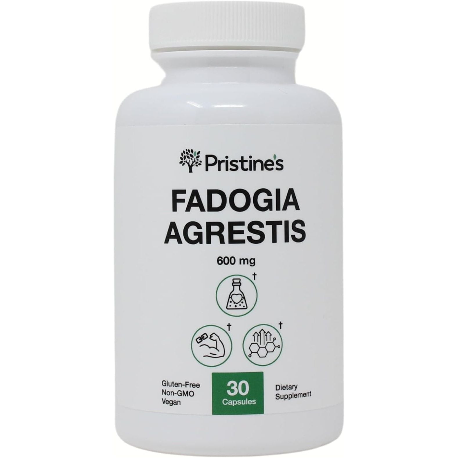 PRISTINE'S Fadogia Agrestis 600MG - Sports Nutrition Testosterone Booster Support Capsules 30-Day Supply