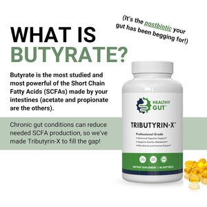 Tributyrin-X | Histamine and Leaky Gut Support | 99% Pure W/Zero Odor | 90 Servings
