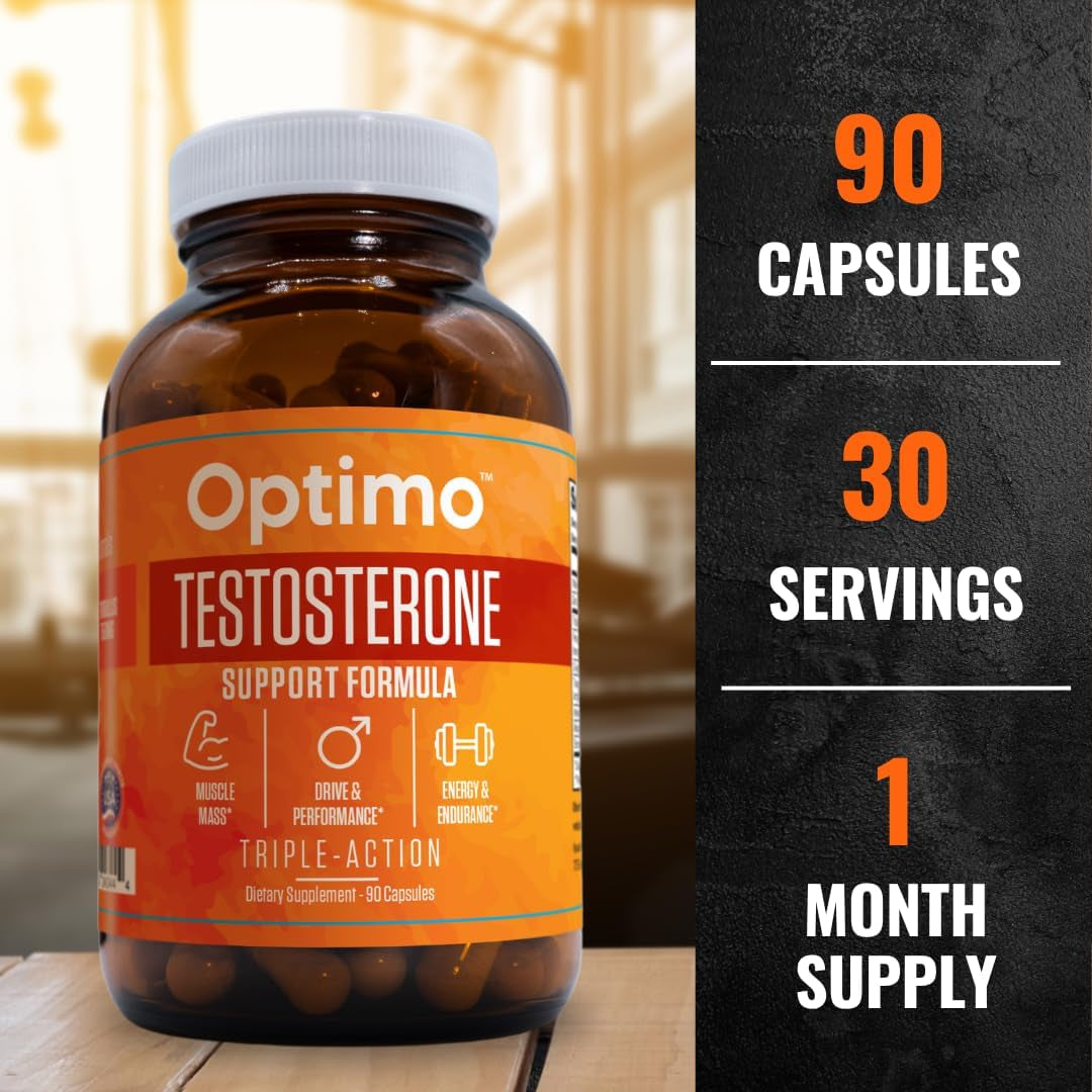 Testosterone Booster Supplement with Tongkat Ali, Tribulus, Fenugreek, Ashwagandha, Maca, Boron, Zinc, VIT D, DAA - 90 Capsules