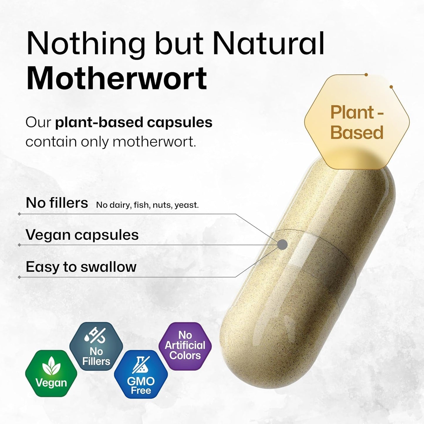 BIO KRAUTER Motherwort Capsules 1200 Mg - 100 Count - Promote Relaxation - for Women