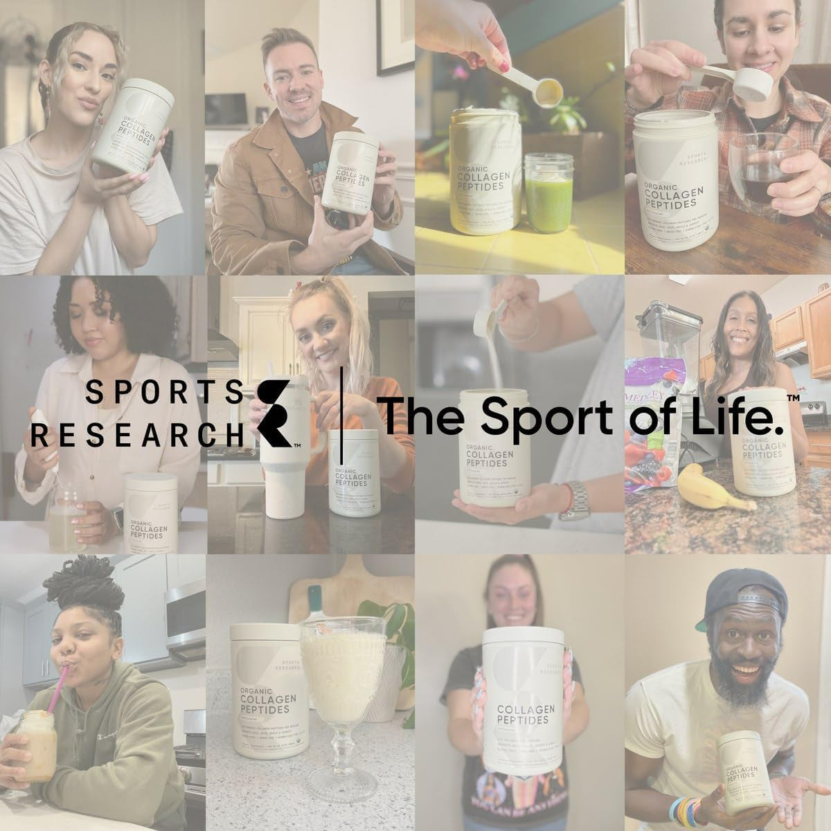 Sports Research Marine Collagen Peptides Powder - Easy to Mix in Water or Juice! (34 Servings)