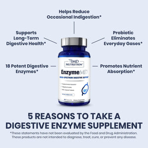 1MD Nutrition Enzymemd - Digestive Enzymes Supplement - Gas & Bloating Support | 60 Capsules