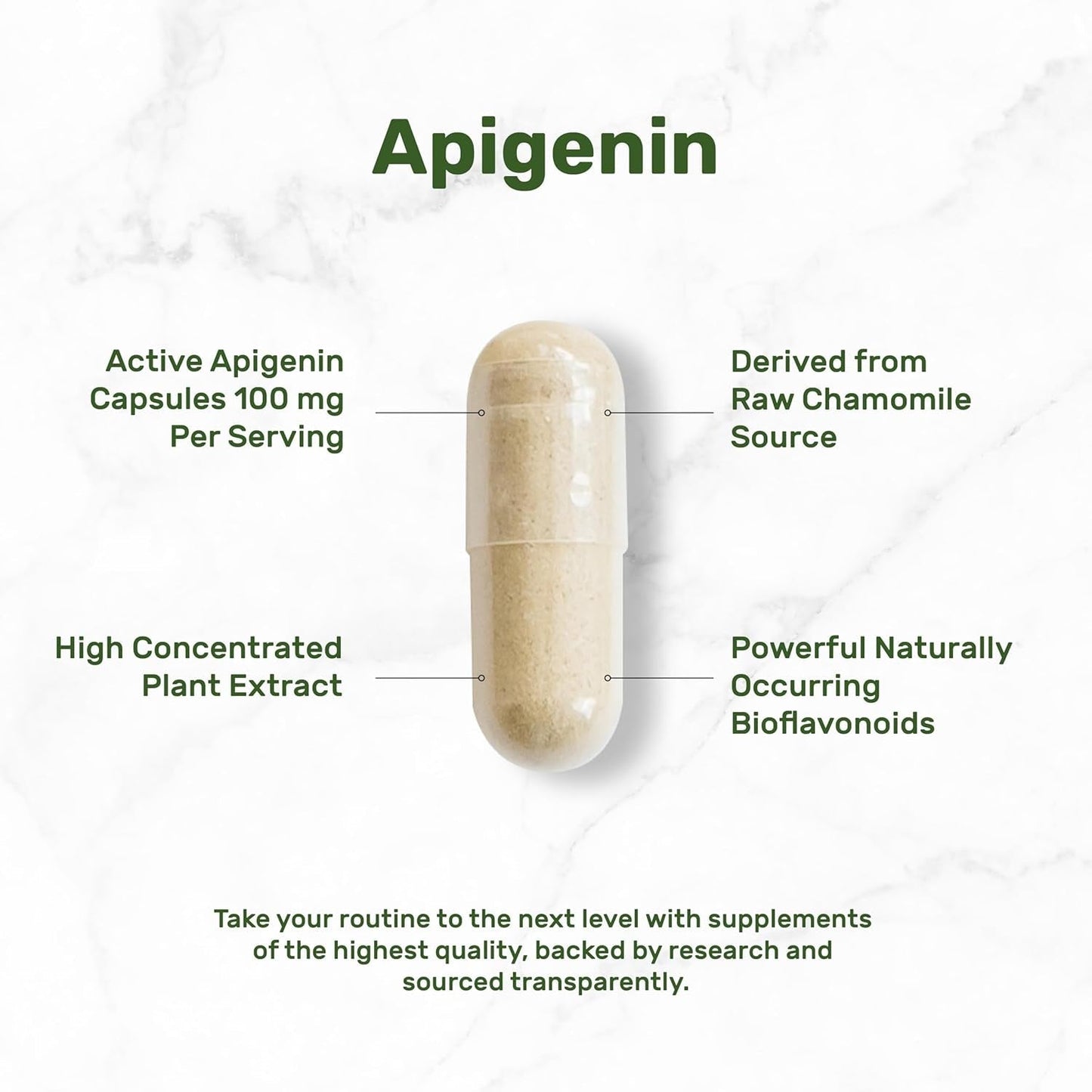 Apigenin, 100Mg per Serving, 240 Capsules – Sleep & Relaxation Supplement – Non-Gmo