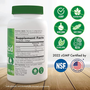 Health Thru Nutrition Caprylic Acid 600Mg 100 Softgels | Support Healthy Digestive and Intestinal Health 