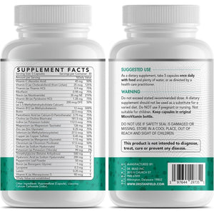 Daily Low Dose Multivitamin & Mineral to Support Cognitive Performance & Memory + Hyaluronic Acid for Skin Health + TMG for Exercise (150 Count)