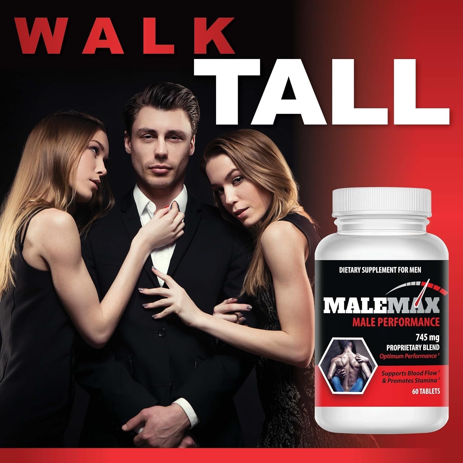 Perform- Male Supplement- Men Add 1-3 Inches Fast- All Natural, No Banned Substances- 60 Tablets