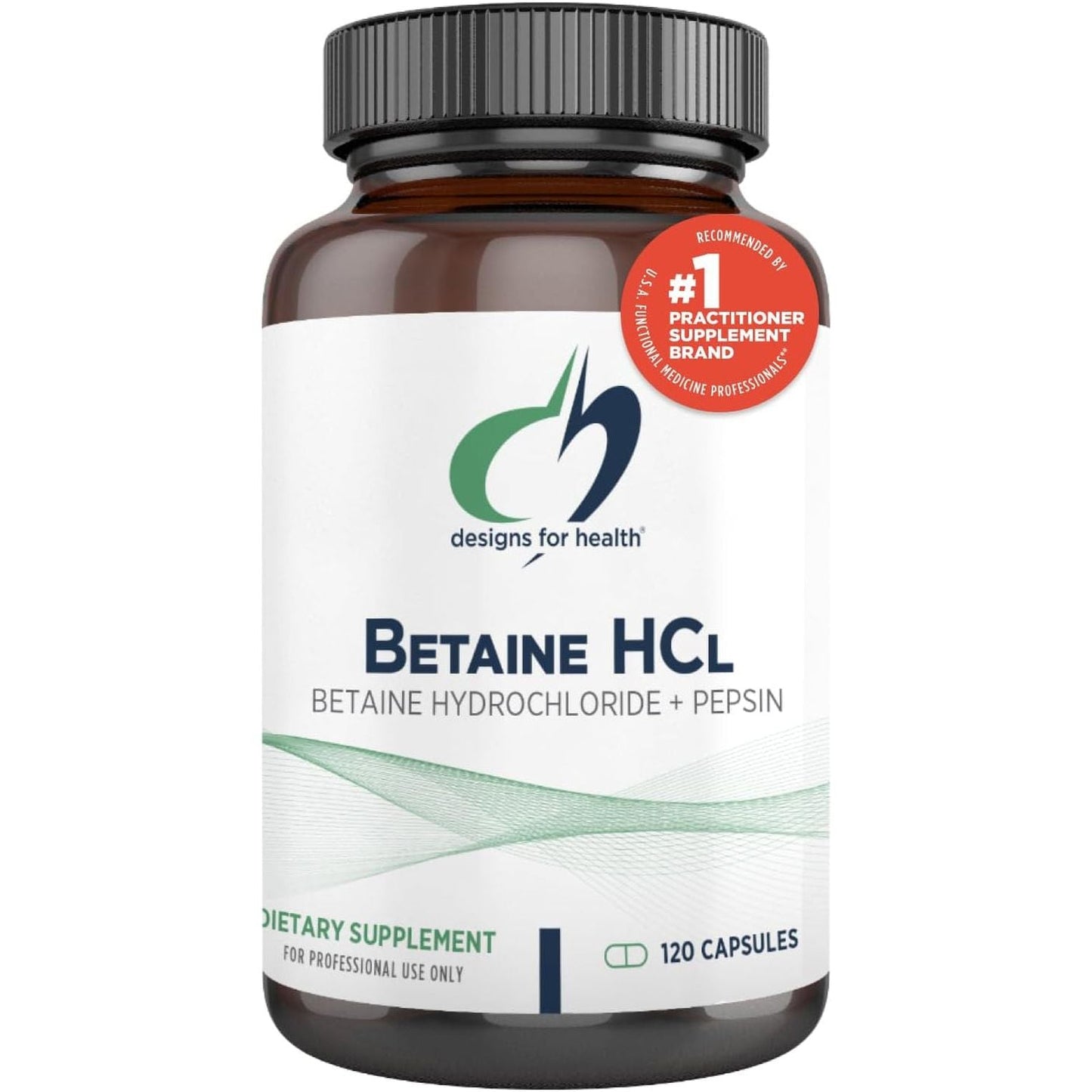 Designs for Health Betaine Hcl with Pepsin - 750Mg Betaine Hydrochloride + Protein Digestive Enzyme (120 Capsules)