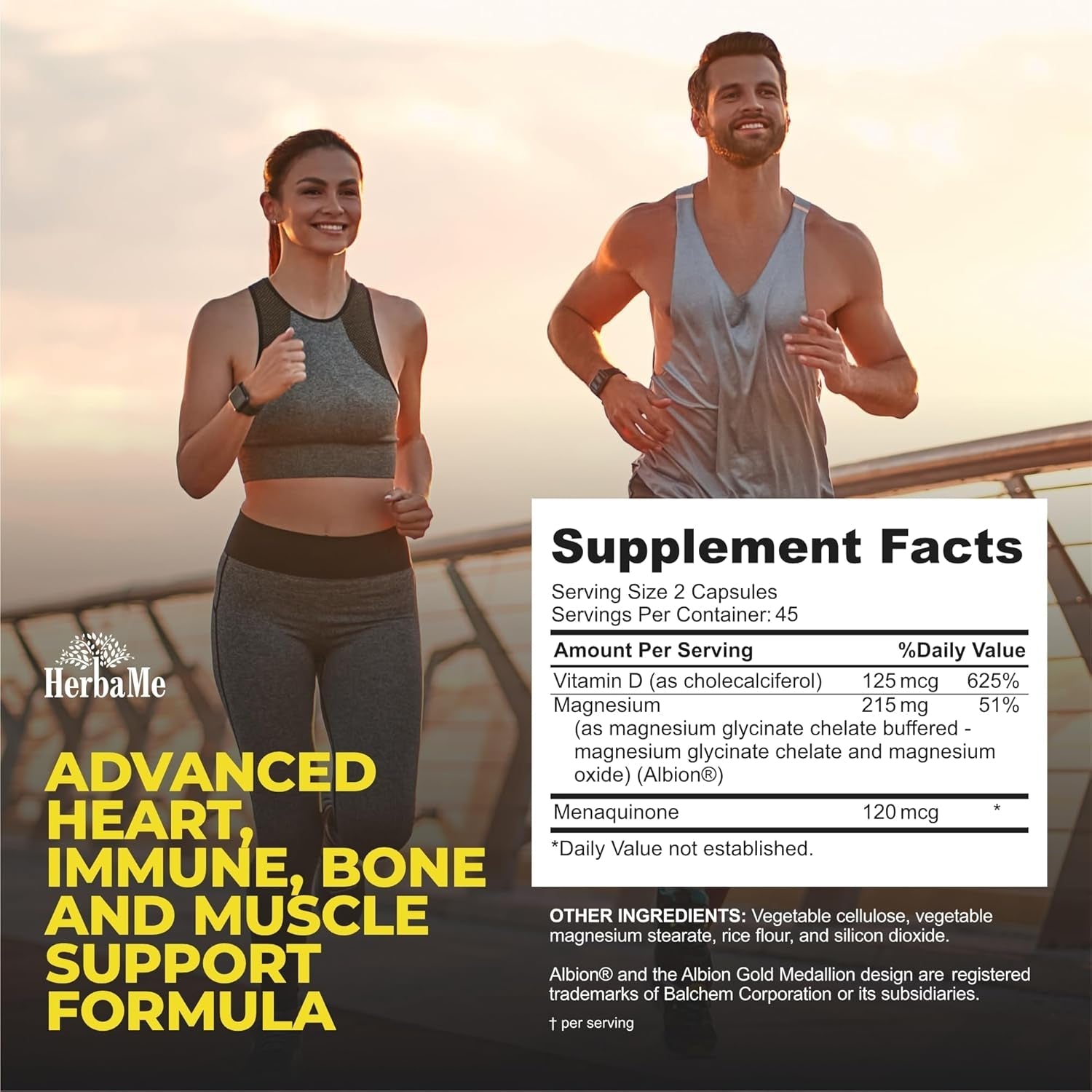 Vitamin D3 5000 IU + K2 with Magnesium Bisglycinate for Max Absorption | 90 Capsules