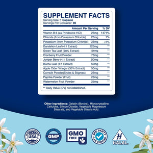 Water Retention Pills for Women & Men - Herbal Diuretic Supplements - 90 Count